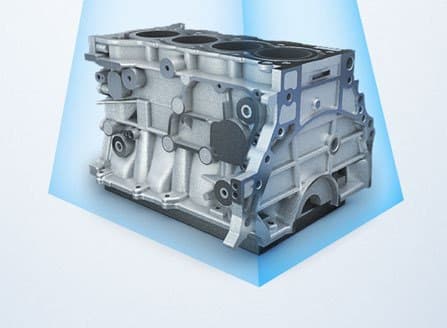 An engine block inside the camera's field of view